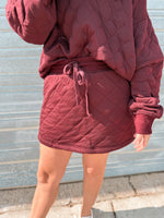 Breck Quilted Skort in Dark Cherry