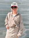 Breck Quilted Quarterzip in Dark Taupe