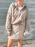 Breck Quilted Skort in Dark Taupe