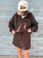Breck Quilted Quarterzip in Espresso