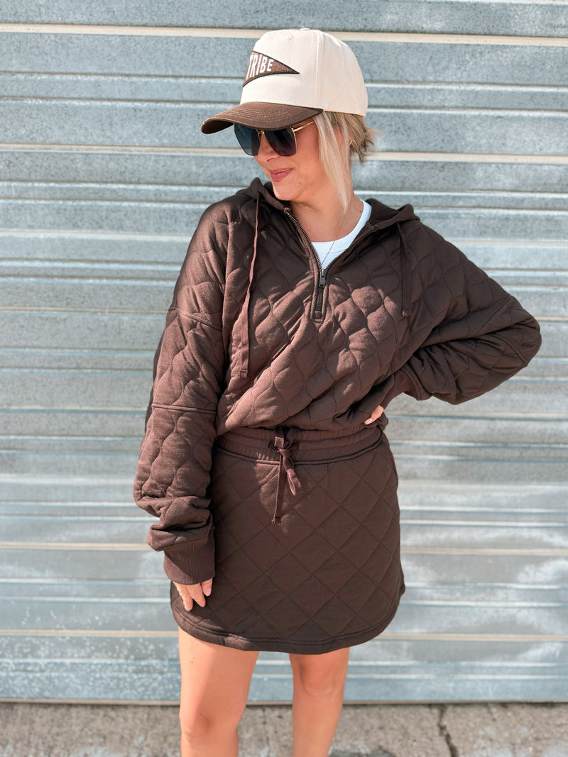 Breck Quilted Skort in Espresso