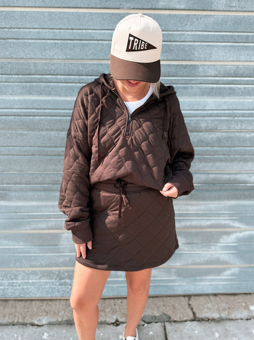 Breck Quilted Skort in Espresso