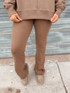 Tribe Kelley Ribbed Flare Leggings in Driftwood