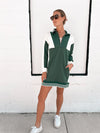 Colorblock Sweatshirt Dress in Green