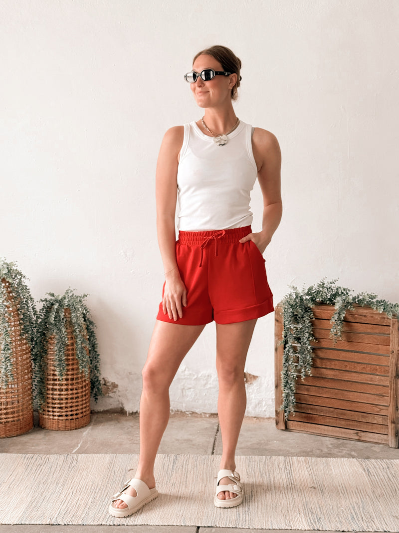 Maddy Scuba Shorts in Red