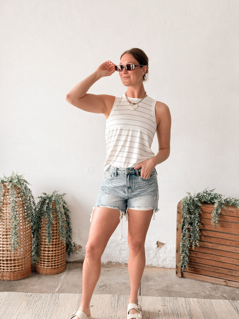 Mary Tank in Desert Green Stripe