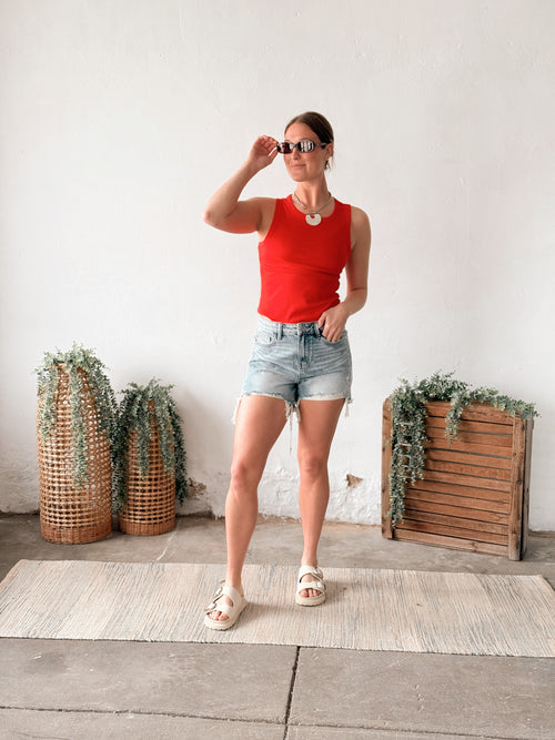 Evie Tank in Poppy Red
