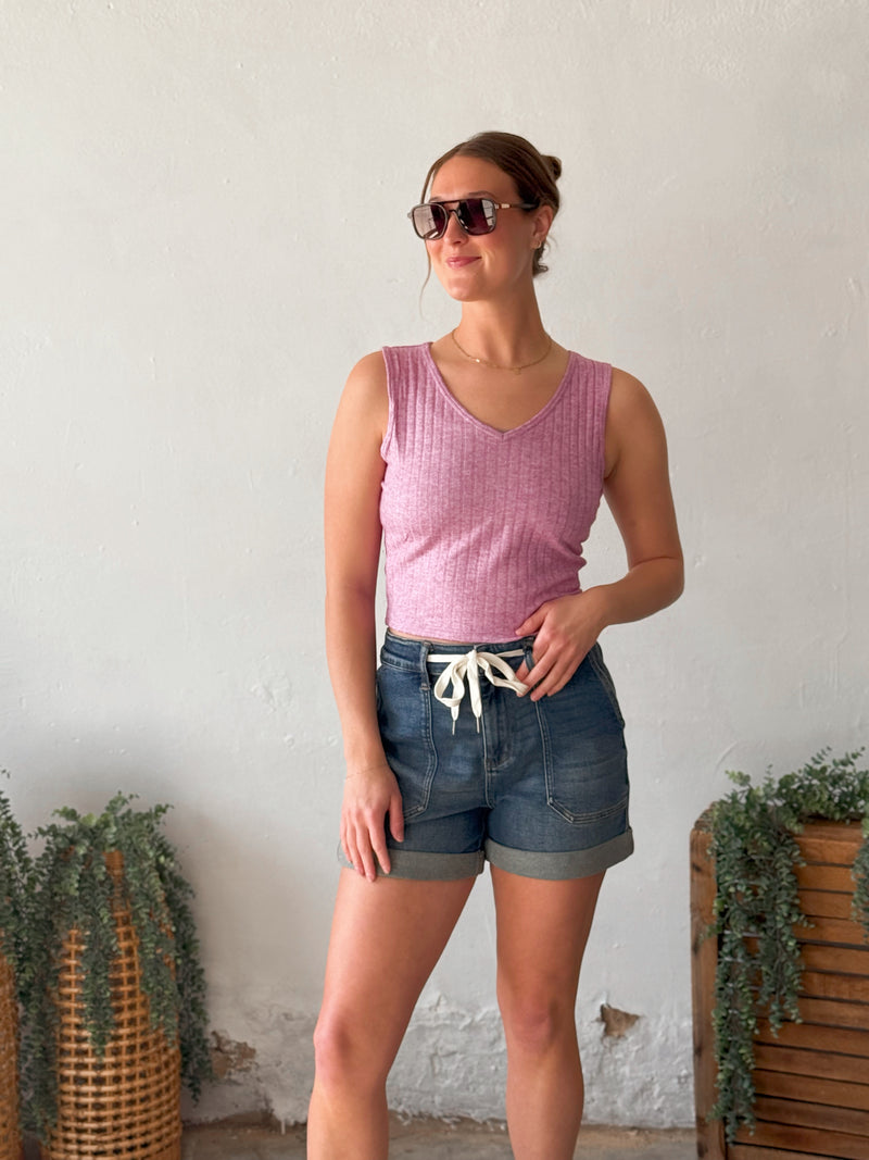 Tish V-Tank in Plum