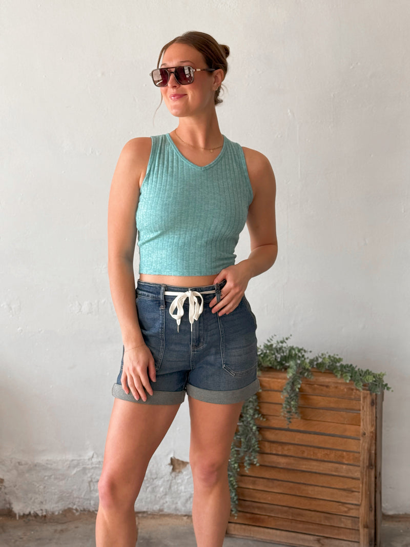 Tish V-Tank in Teal