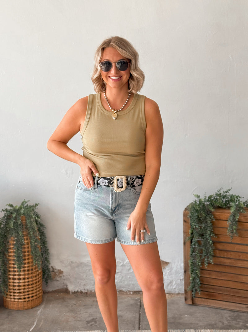 Evie Tank in Khaki
