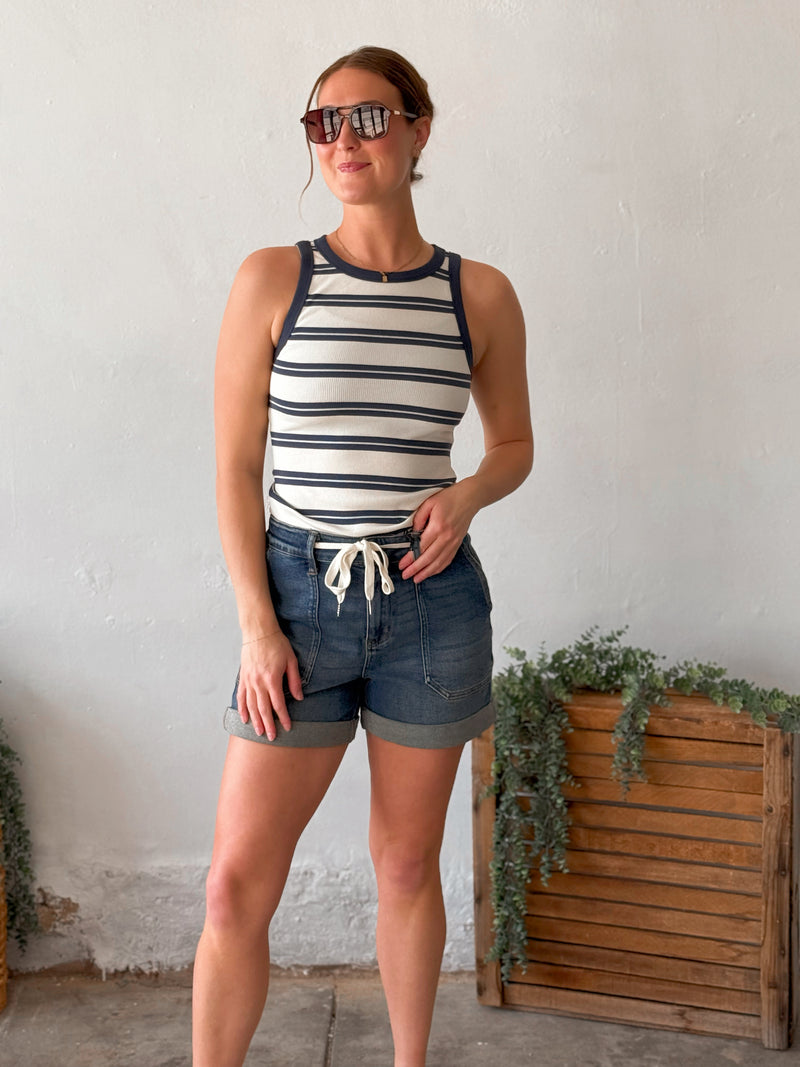 Ellen Tank - White Indigo