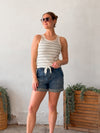 Joy Stripe Tank - Teal Multi