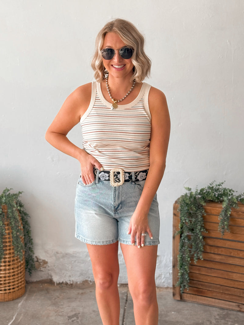 Joy Stripe Tank - Red Multi