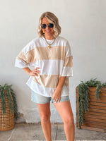 Polly Colorblock Top - White Oat