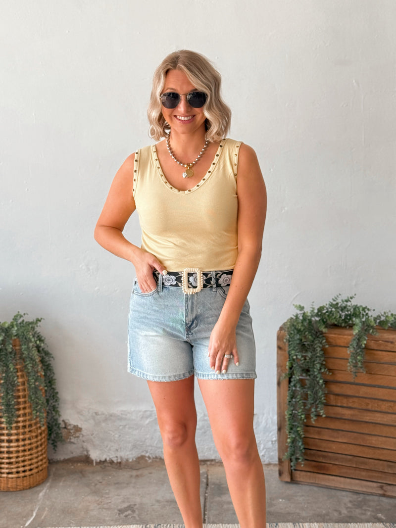 Kodi Studded Tank in Dandelion