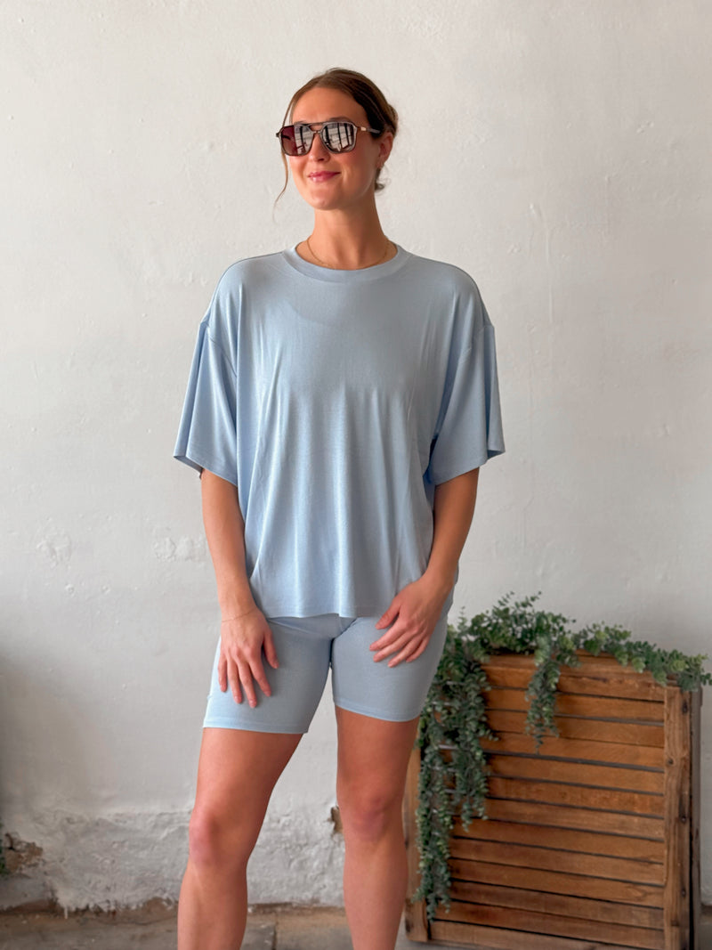 Nova Ribbed Set in Light Blue