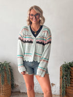 Taylor Cardigan in Mint Stripe