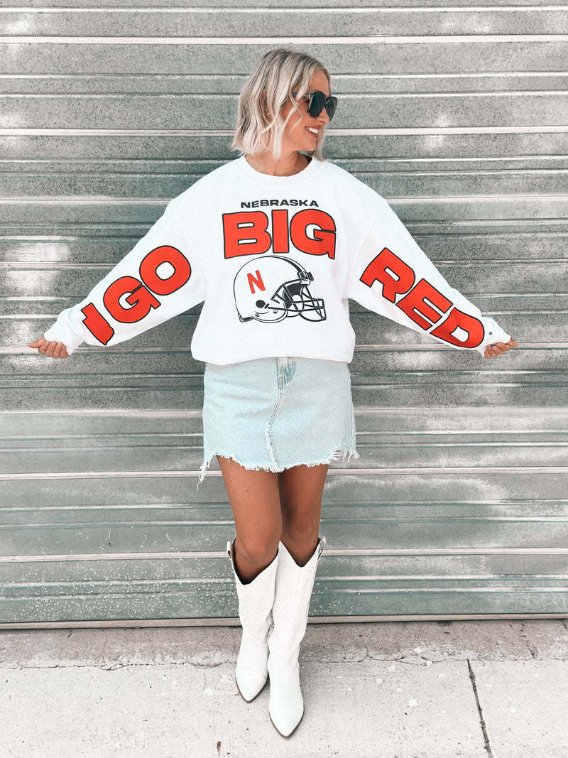 White Go Big Red Sweatshirt