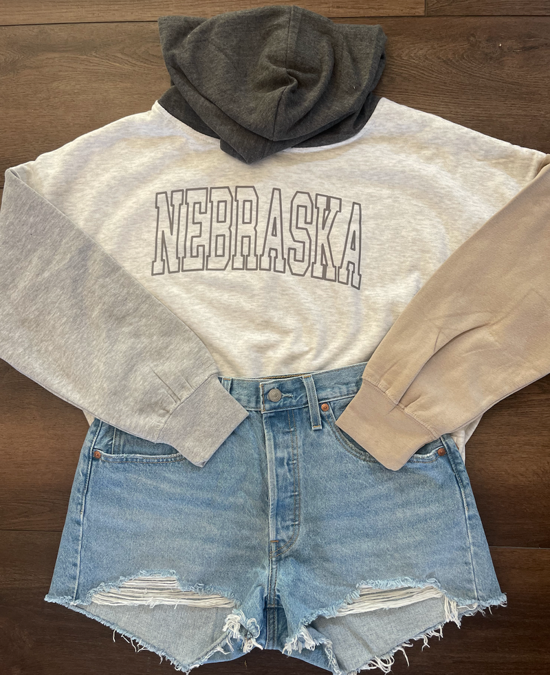 Color Block Varsity Nebraska Sweatshirt