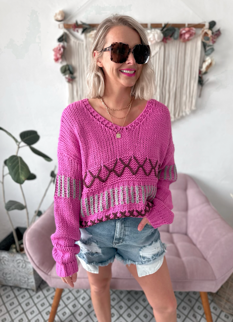 Evan Sweater in Pink