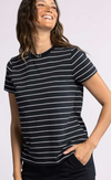 Asher Tee in Black & White Stripe