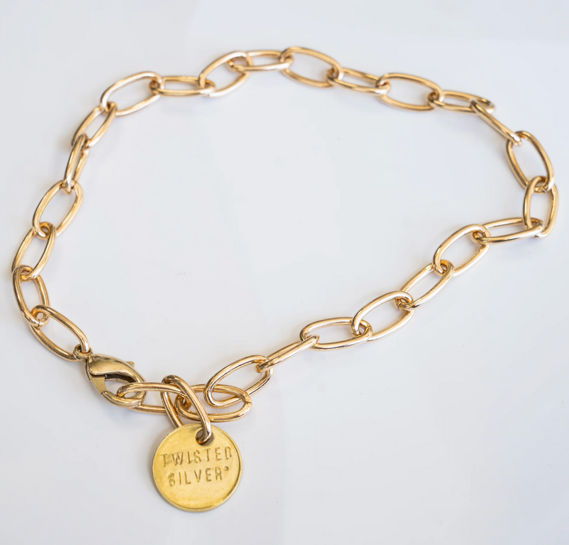 Twisted Silver Classic Necklace Brass