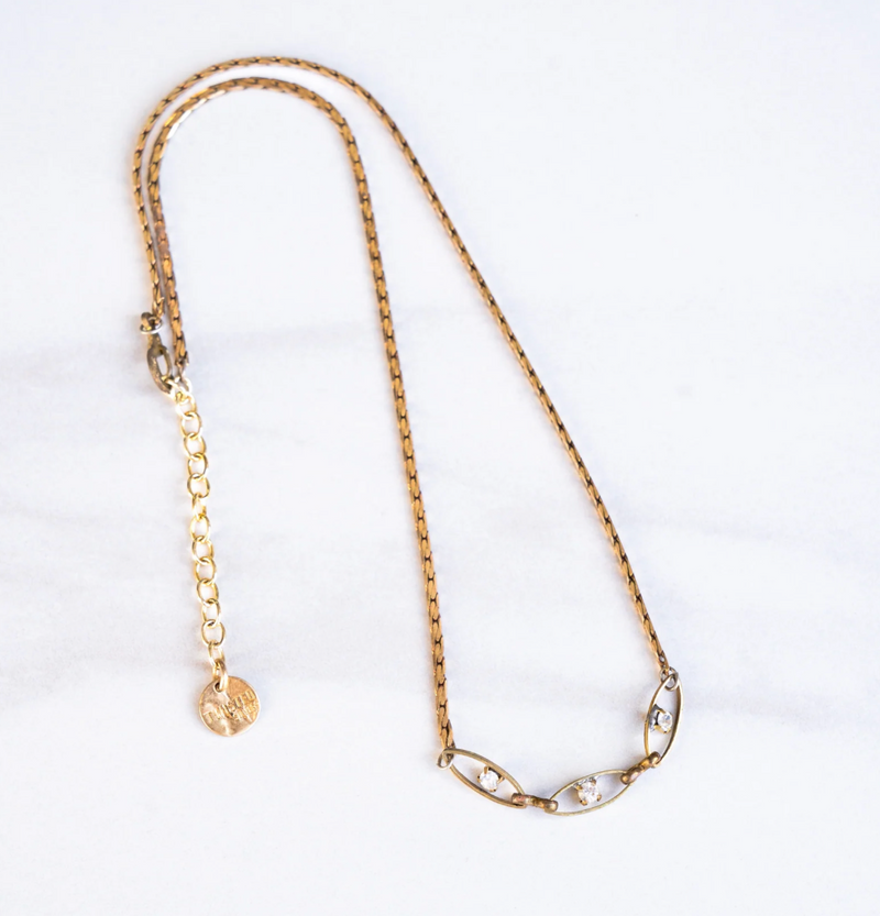 Twisted Silver 3RD Eye Necklace Brass