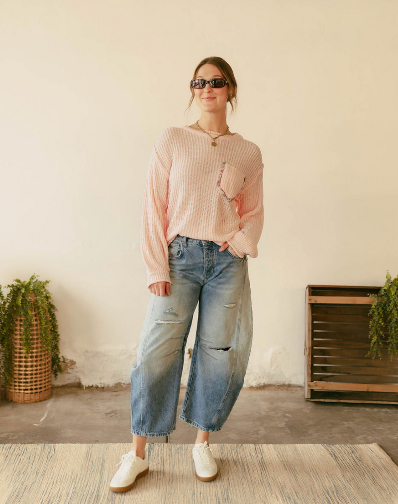 Everett Sweater in Light Pink