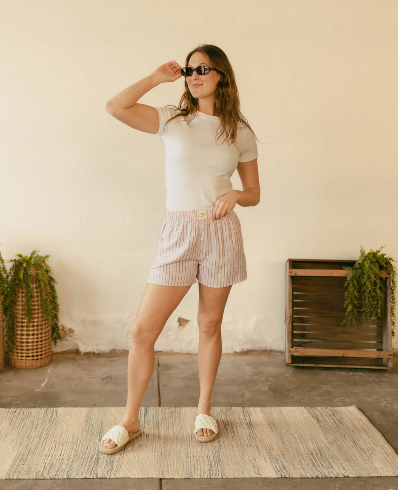 Boxer Shorts in Pink & Green Stripe