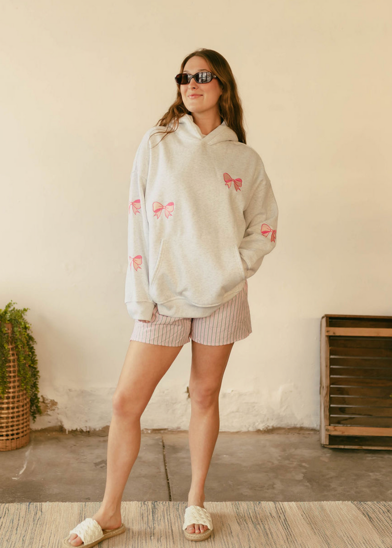 Bow Embroidered Hoodie