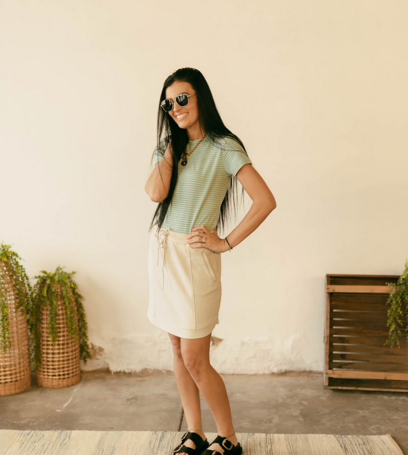 Annie Tee in Teal Cream
