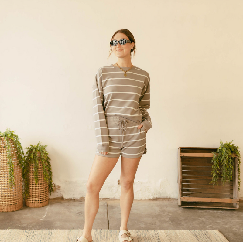 Martina Top in Mushroom Stripe