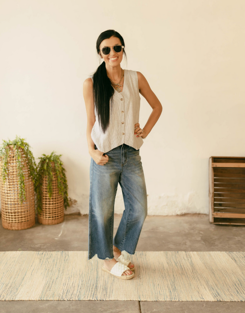 Anastasia Vest in White Oak