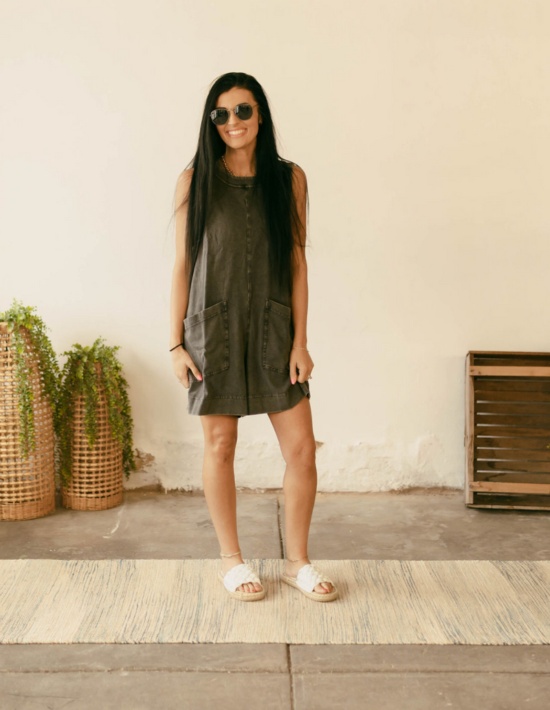 Erika Charcoal Romper