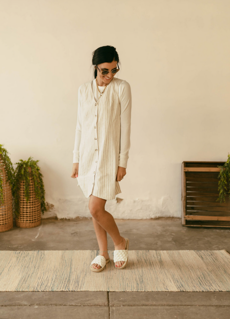 Christine Dress in Nautral White
