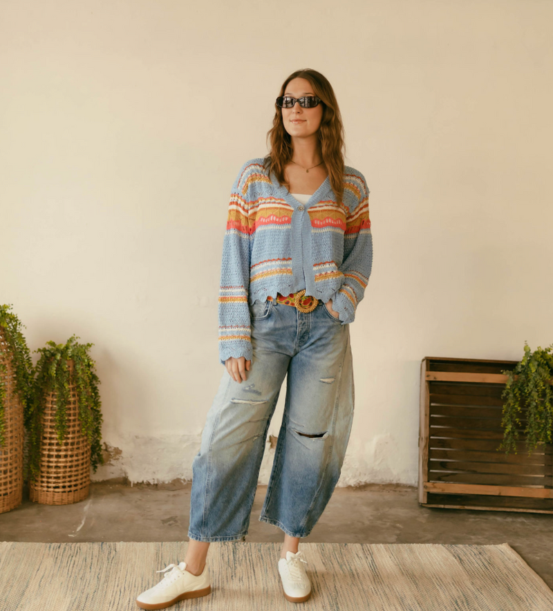 Taylor Cardigan in Blue Stripe