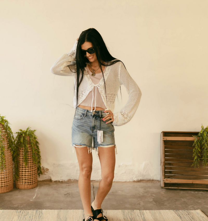 JuJu Cropped Cardigan - Ivory
