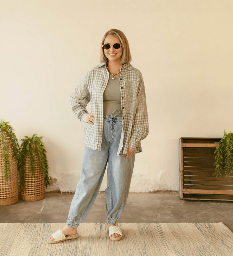 Kayden Plaid Shirt in Gray