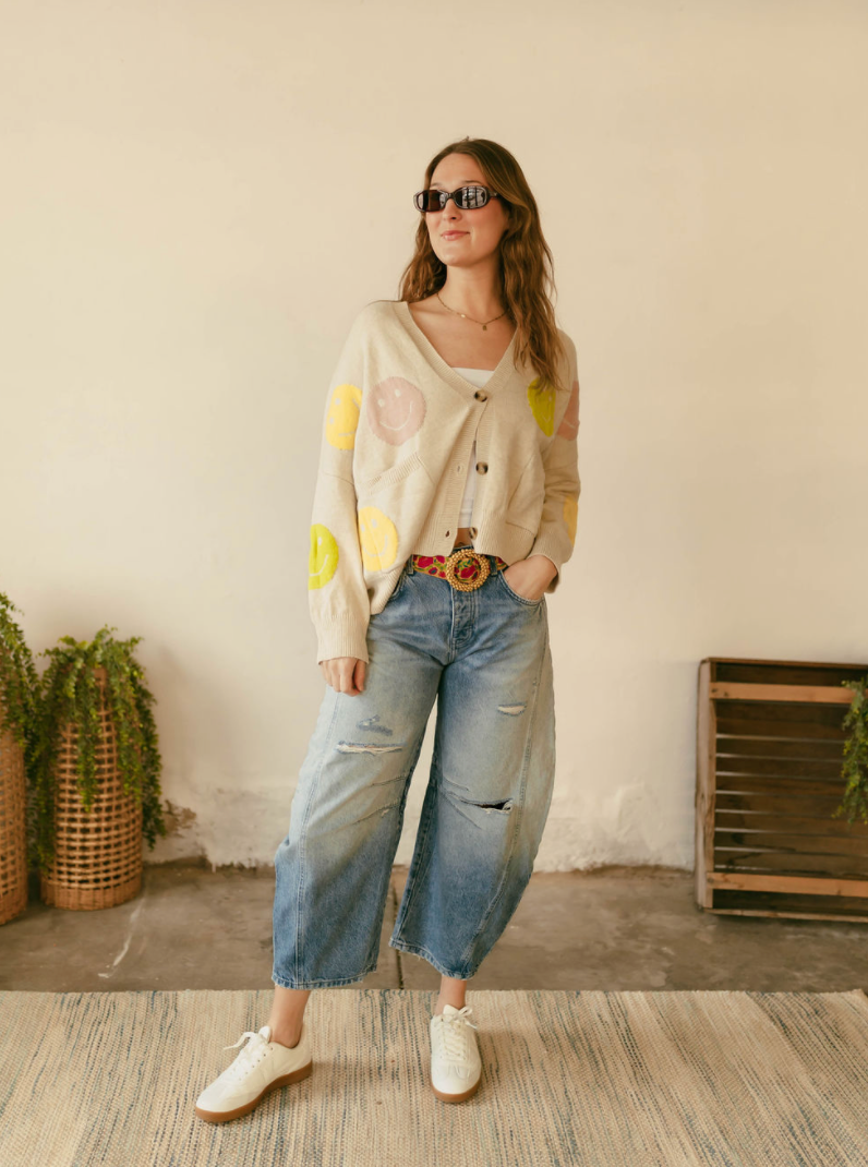 All Smiles Cardigan in Oatmeal