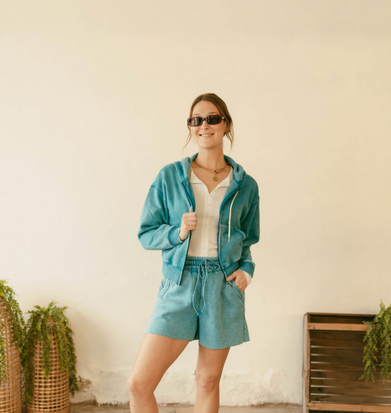 Cedrik Zip Up in Teal