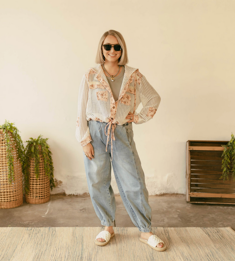 Kayda Jacket in Ivory & Pink Floral