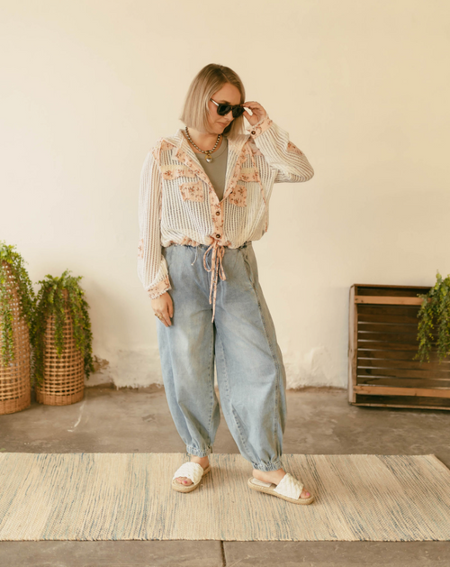 Kayda Jacket in Ivory & Pink Floral