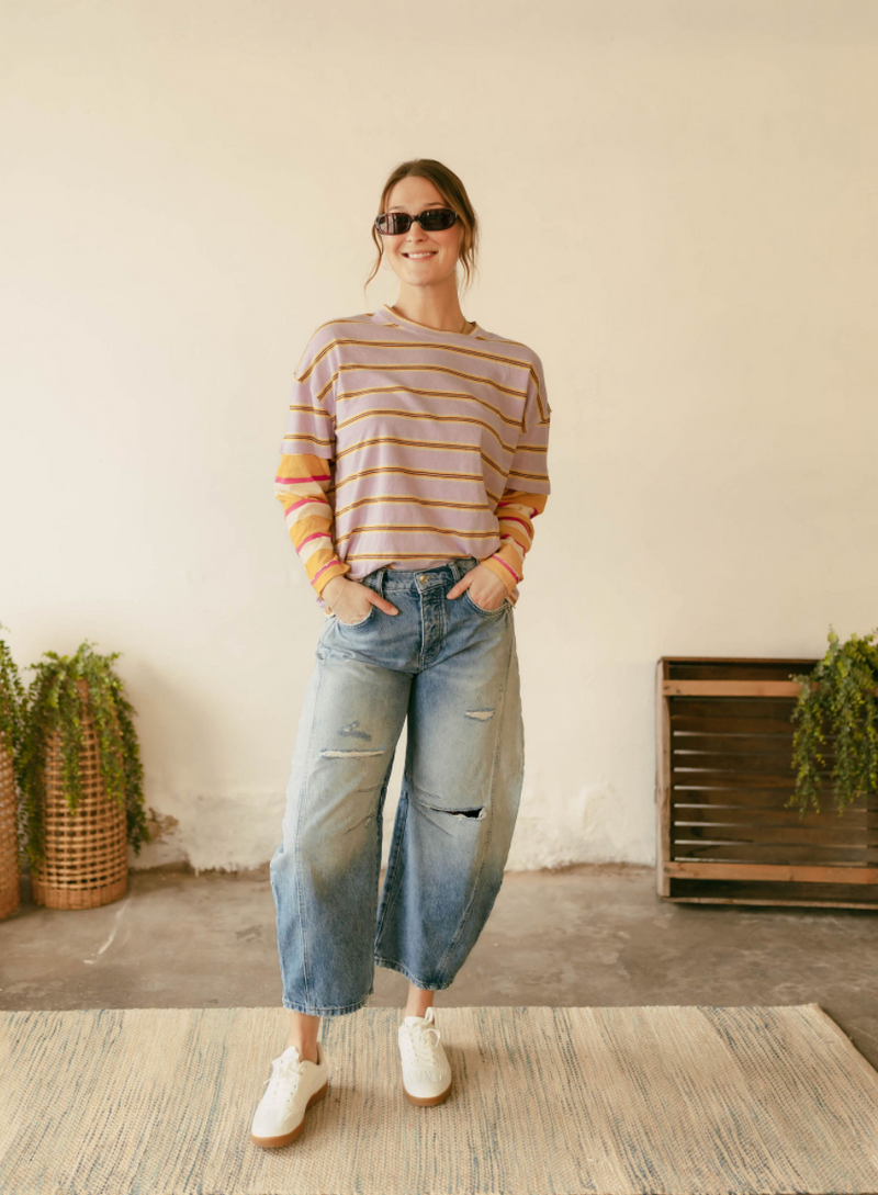 Free People Nina Long Sleeve - Lilac Combo