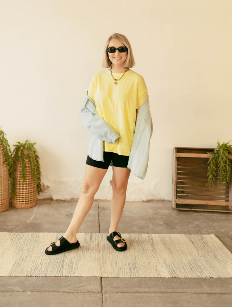 Free People Nina Tee - Yellow Finch