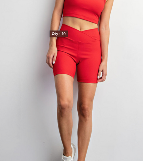 Kelsea Biker Shorts in Red