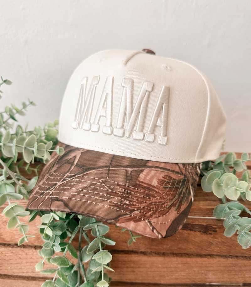 Mama Embroidered Hat in Camo