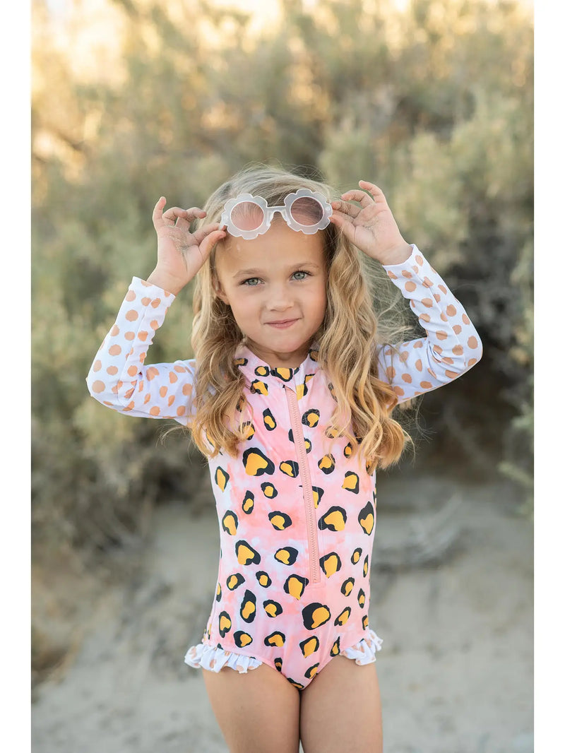 Pink Leopard Zip One Piece