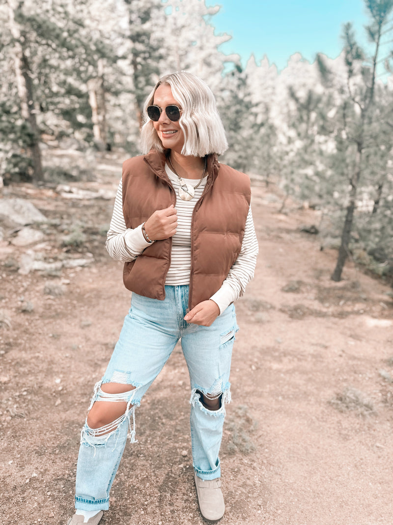 Issey Vest in Cappuccino