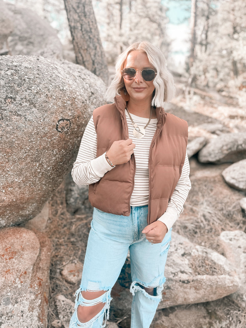 Issey Vest in Cappuccino