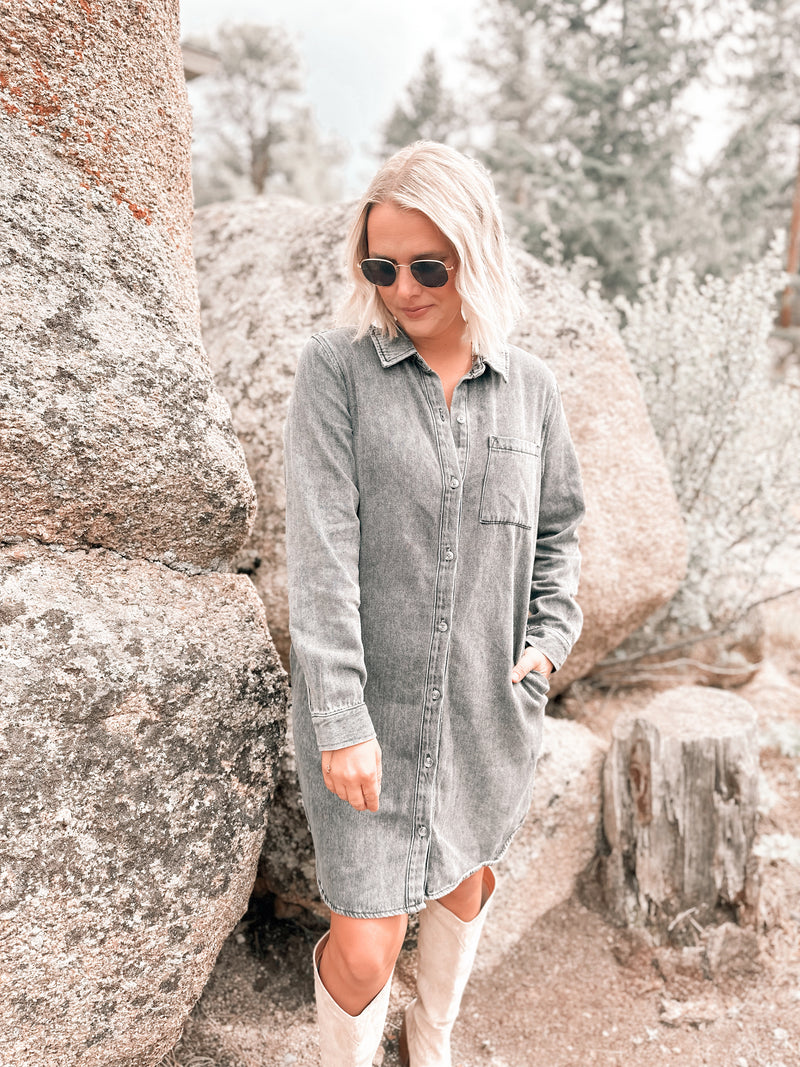 Kieran Dress in Black Acid